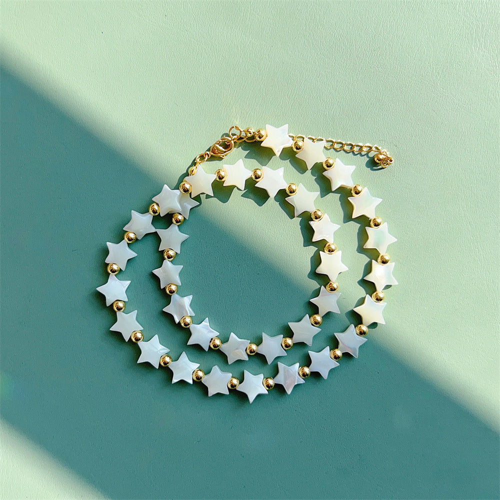 Pearly Bead Necklace – Heart or Star Shape for Summer | Tribe Feel Travel Jewellery