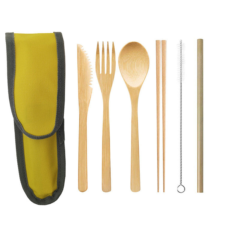 Portable Bamboo Cutlery Set with Straw | Travel-Friendly – Travel Accessories - Tribe Feel