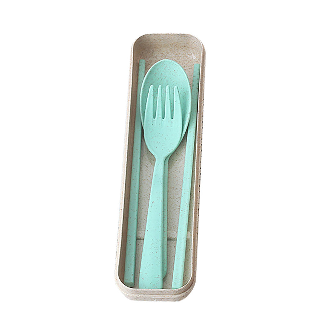Wheat Straw Cutlery Set with Case | Eco-Friendly Travel Utensils – Travel Accessories - Tribe Feel