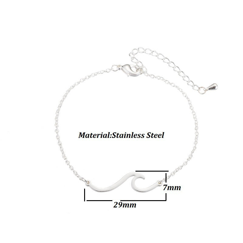 Sea Wave Beach Bracelet – Stainless Steel | Travel-Inspired Jewellery & Sea Lover Gift - Travel gift