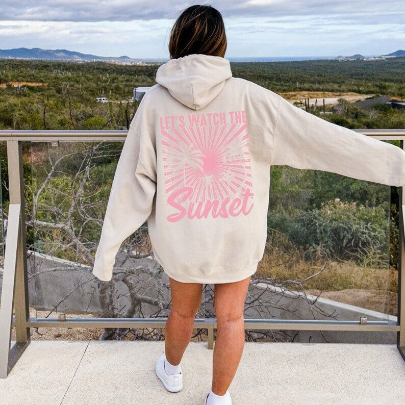 Let’s Watch the Sunset Hoodie – Cosy Travel Sweatshirt for Women | Tribe Feel  Travel Clothing