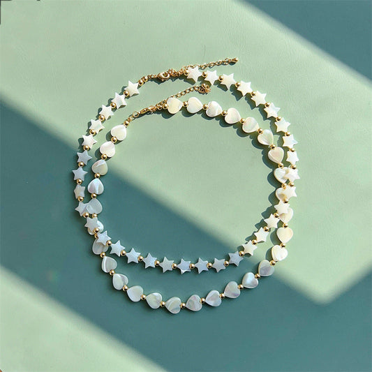 Pearly Bead Necklace – Heart or Star Shape for Summer | Tribe Feel  Travel Jewellery