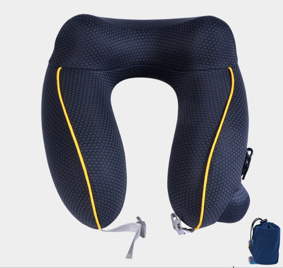 Inflatable U-Shaped Travel Neck Pillow with Adjustable Strap – Lightweight & Compact for Flights, Holidays & Commuting - Travel essentials