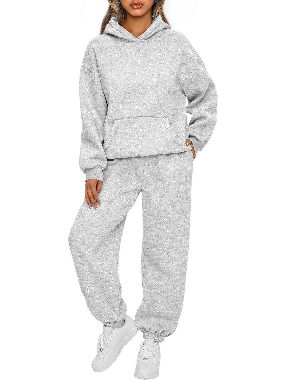 2-Piece Women’s Travel Hoodie & Sweatpants Set – Comfy Airport Outfit Travel Clothing