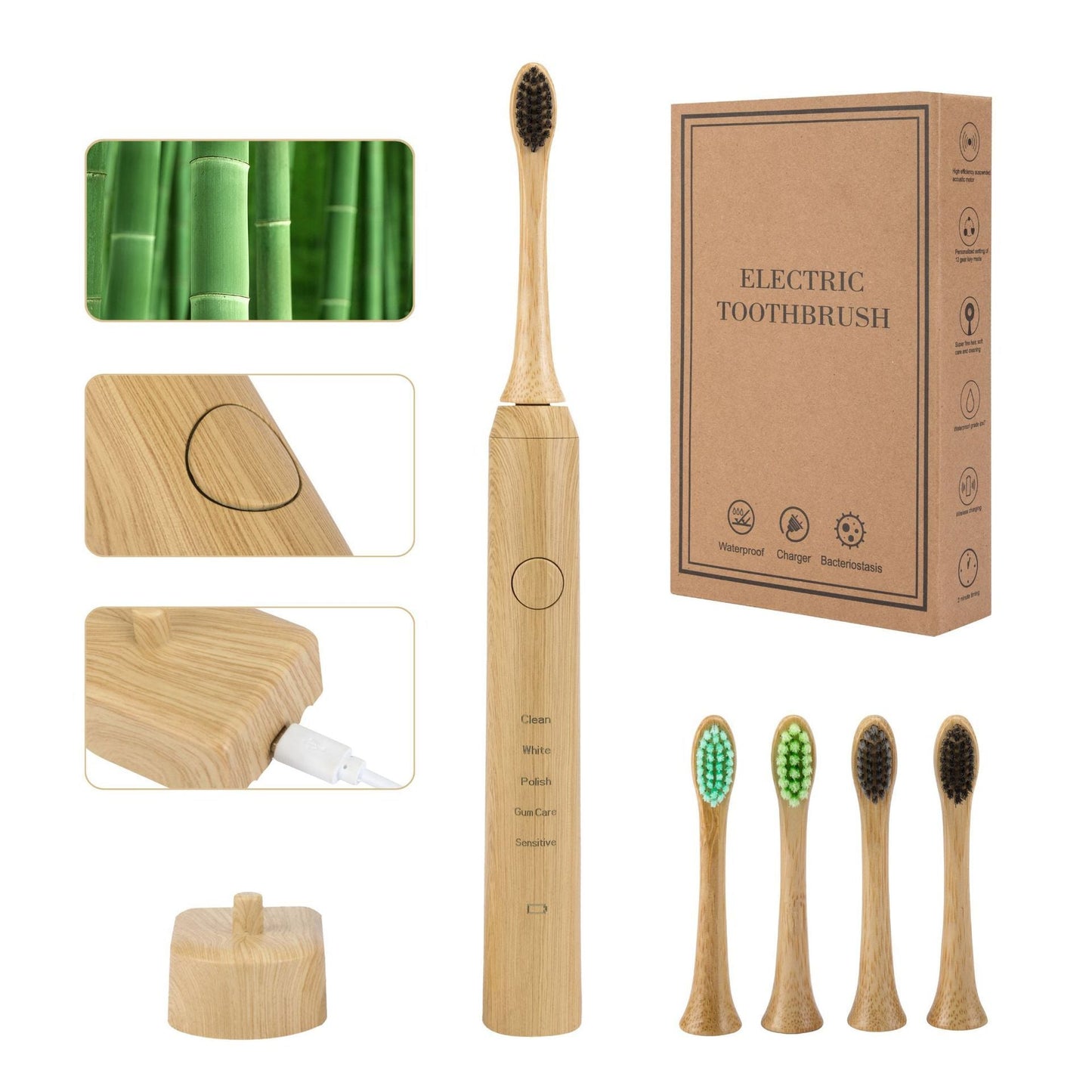 Bamboo Magnetic Levitation Environmentally Friendly Soft Bristled Electric Toothbrush Clothing and accessories