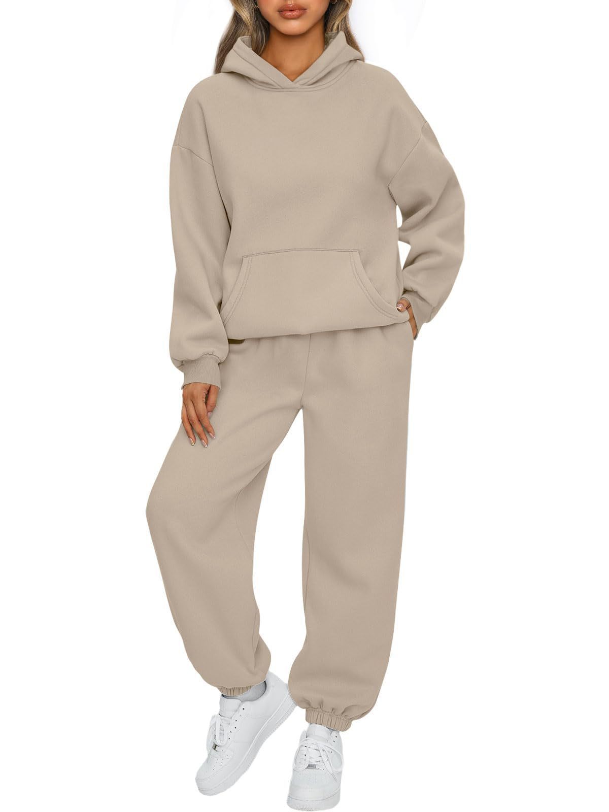 2-Piece Women’s Travel Hoodie & Sweatpants Set – Comfy Airport Outfit Travel Clothing
