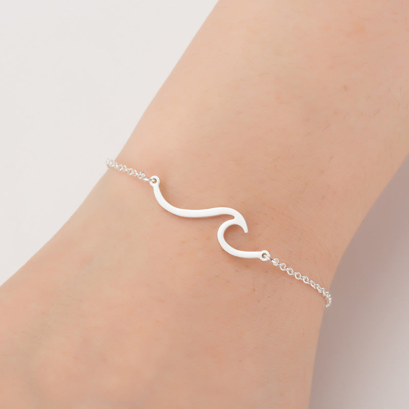Sea Wave Beach Bracelet – Stainless Steel | Travel-Inspired Jewellery & Sea Lover Gift - Travel gift