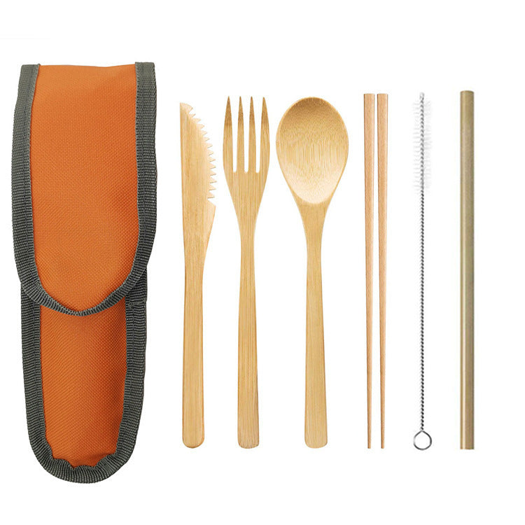 Portable Bamboo Cutlery Set with Straw | Travel-Friendly – Travel Accessories - Tribe Feel