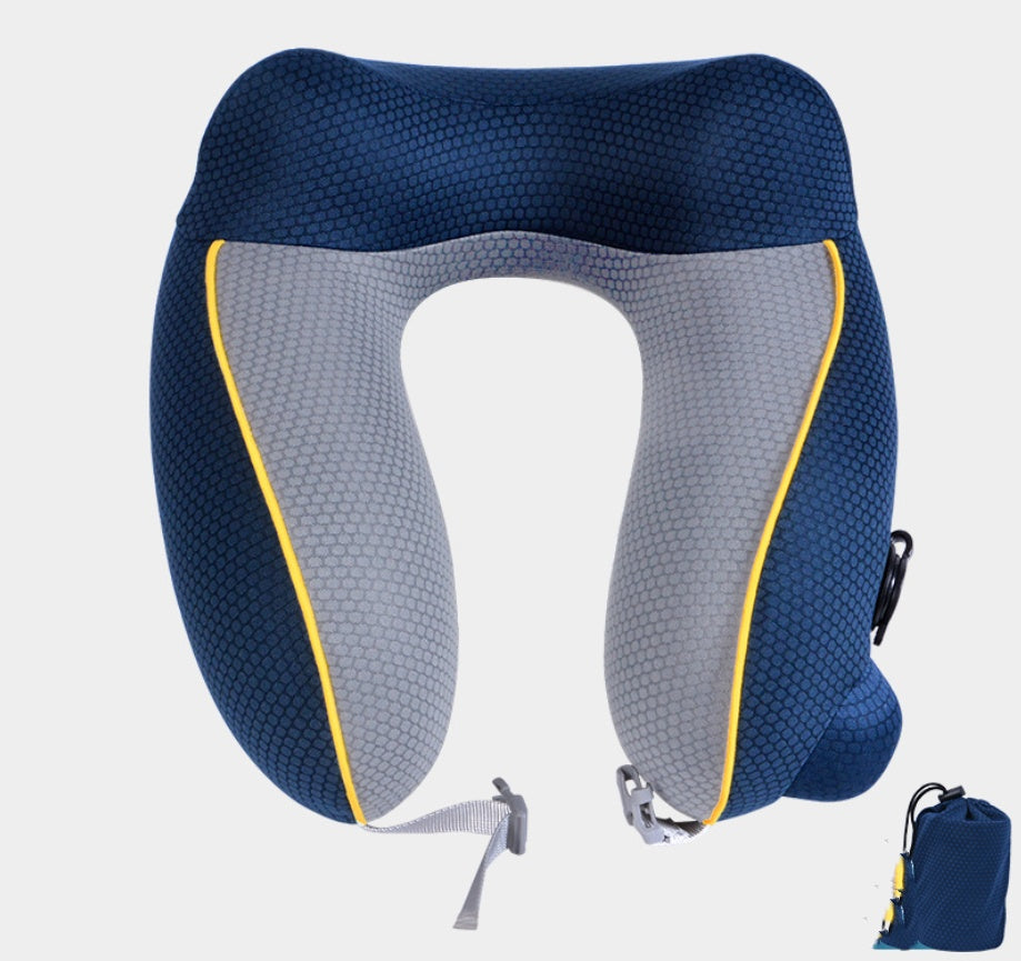 Inflatable U-Shaped Travel Neck Pillow with Adjustable Strap – Lightweight & Compact for Flights, Holidays & Commuting - Travel essentials