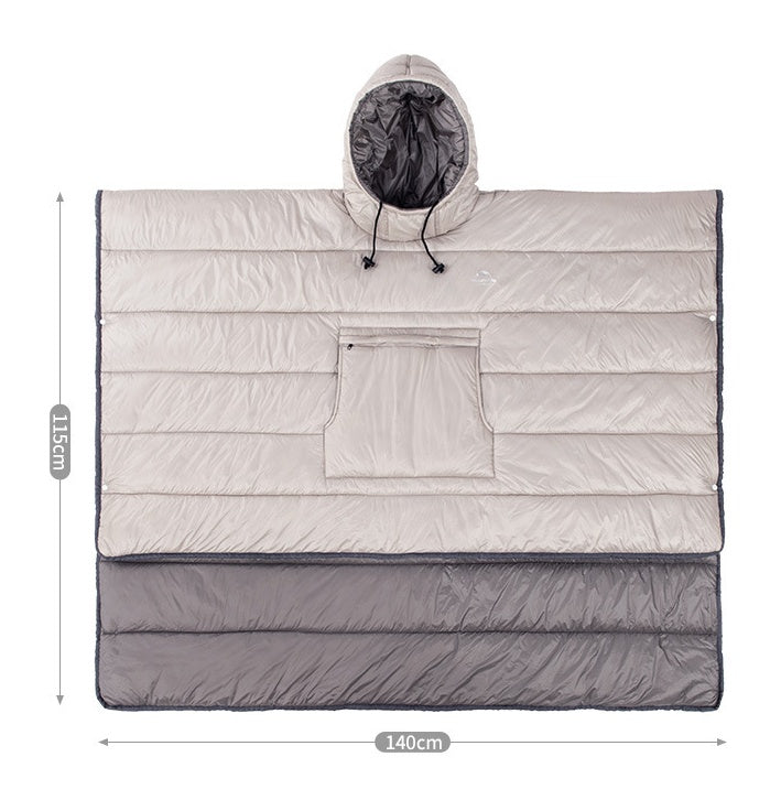 Warm Quilted Poncho | Waterproof Winter Camping Clothing for Travellers UK Travel Clothing