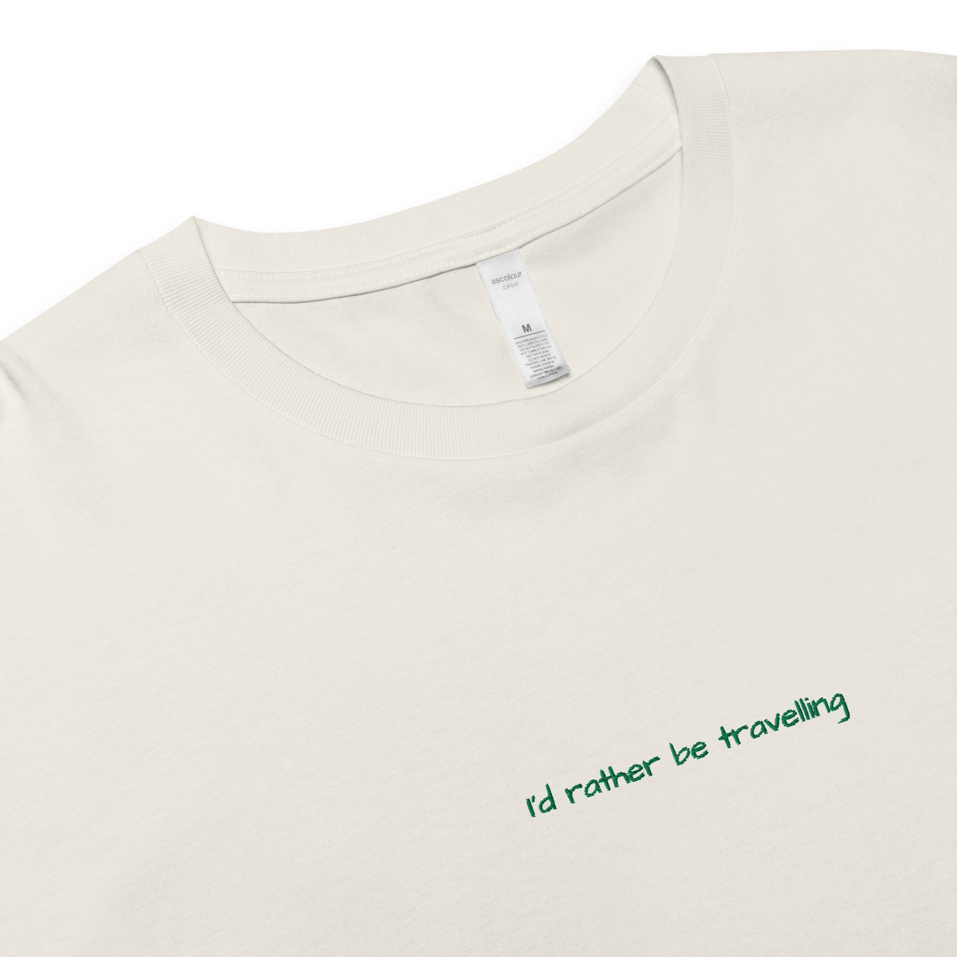 I'd rather be travelling - Women's crop top for Travel Lovers  Travel Clothing