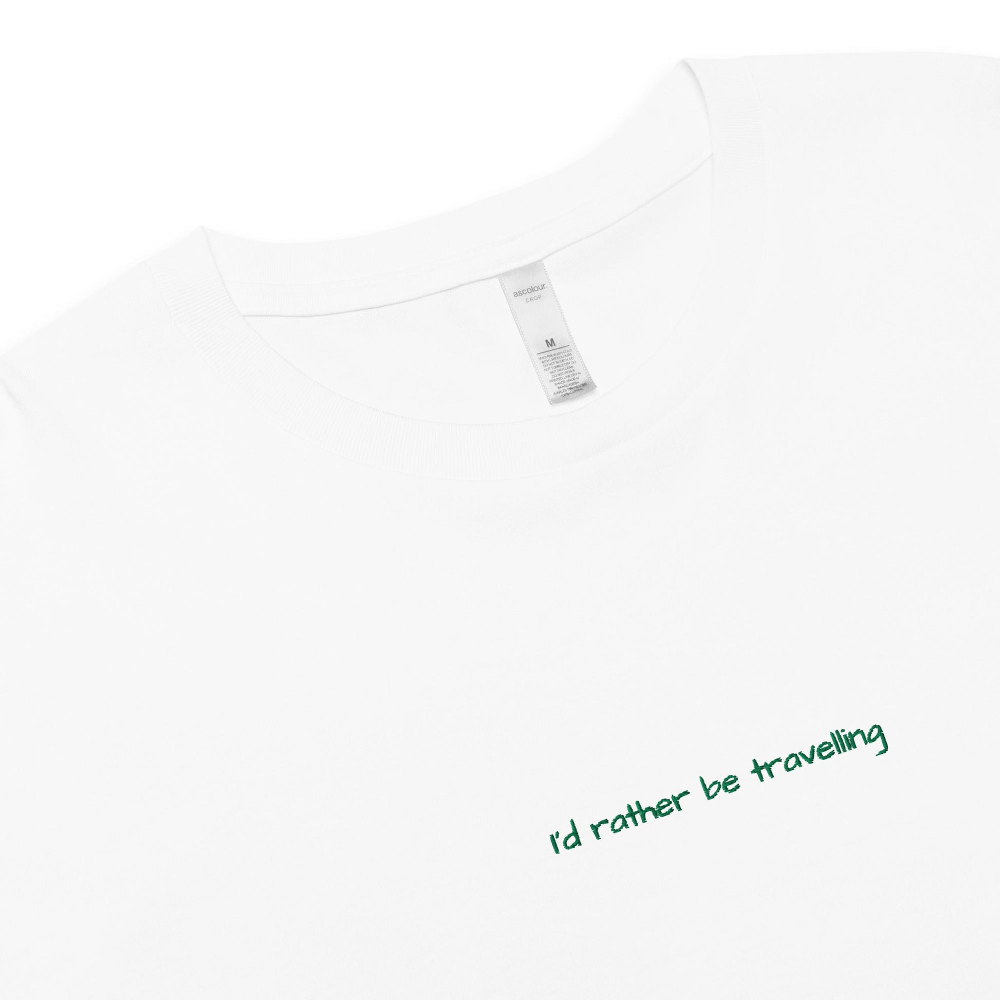 I'd rather be travelling - Women's crop top for Travel Lovers  Travel Clothing