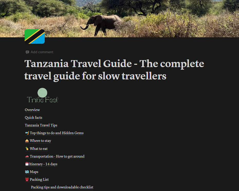 Complete Tanzania travel guide for travellers. elephant in the wild
