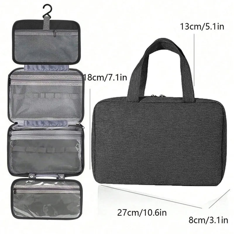 Hanging Toiletry Bag with Removable Pouch & 4 Compartments | Tribe Feel Travel Organisers