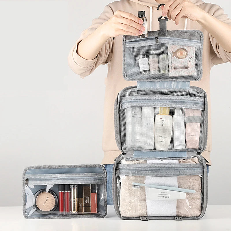Hanging Toiletry Bag with Removable Pouch & 4 Compartments | Tribe Feel Travel Organisers