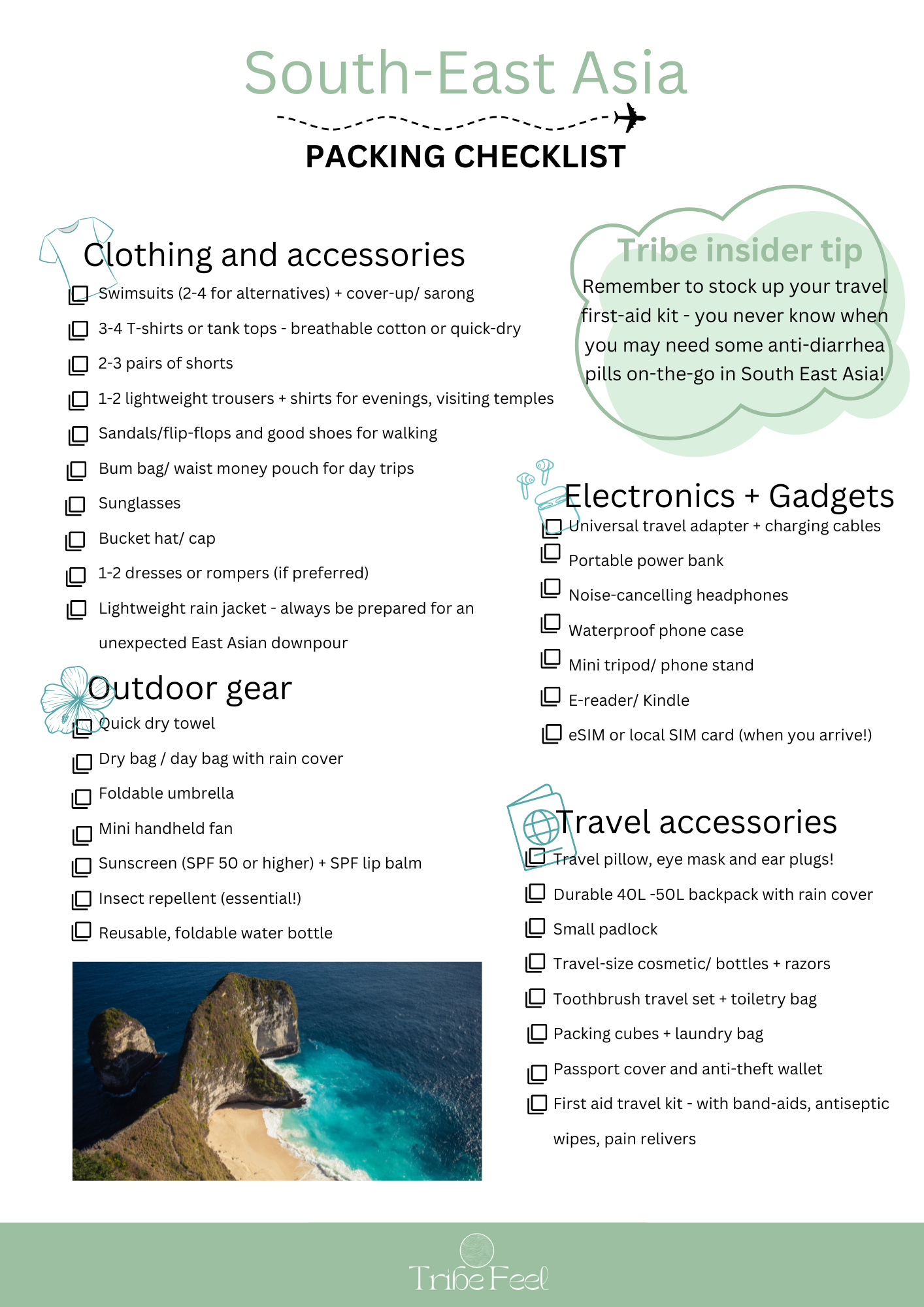 Southeast Asia packing list. What to pack for south east asia. Backpacking essentials. First time backpacking packing list