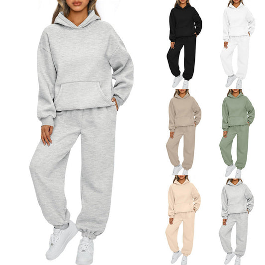 2-Piece Women’s Travel Hoodie & Sweatpants Set – Comfy Airport Outfit  Travel Clothing