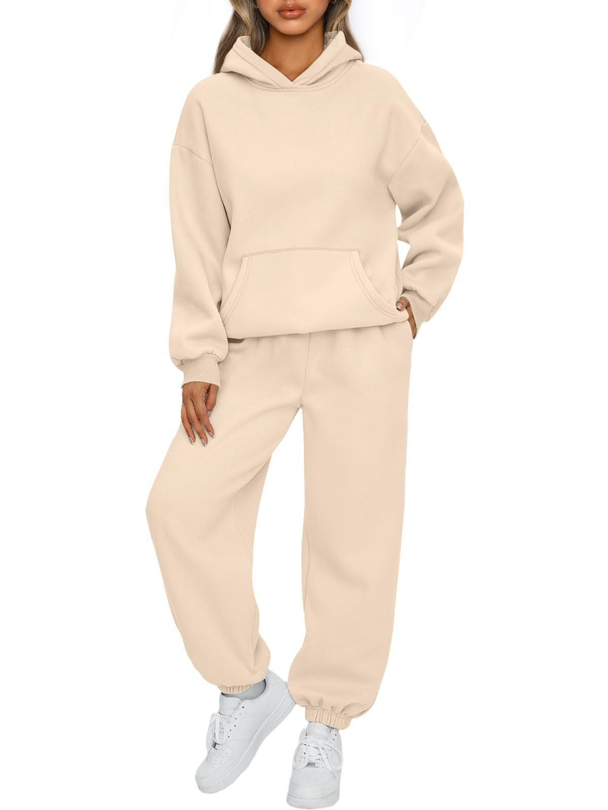 2-Piece Women’s Travel Hoodie & Sweatpants Set – Comfy Airport Outfit Travel Clothing