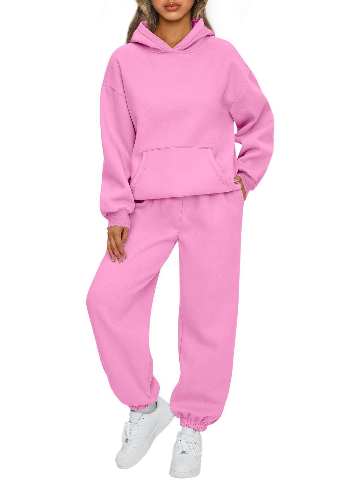 2-Piece Women’s Travel Hoodie & Sweatpants Set – Comfy Airport Outfit Travel Clothing