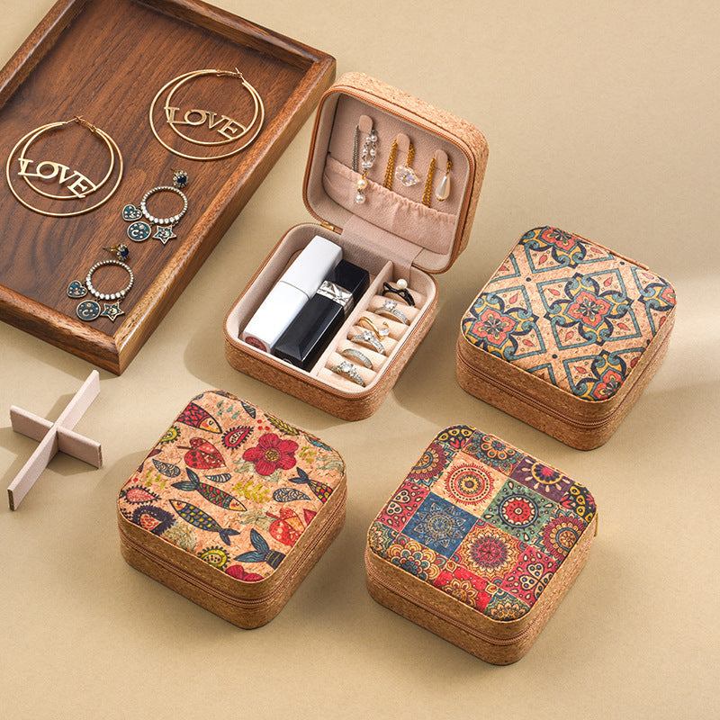 Cork Travel Jewellery Box – Sustainable Gift for Travellers | Tribe Feel Travel Organisers