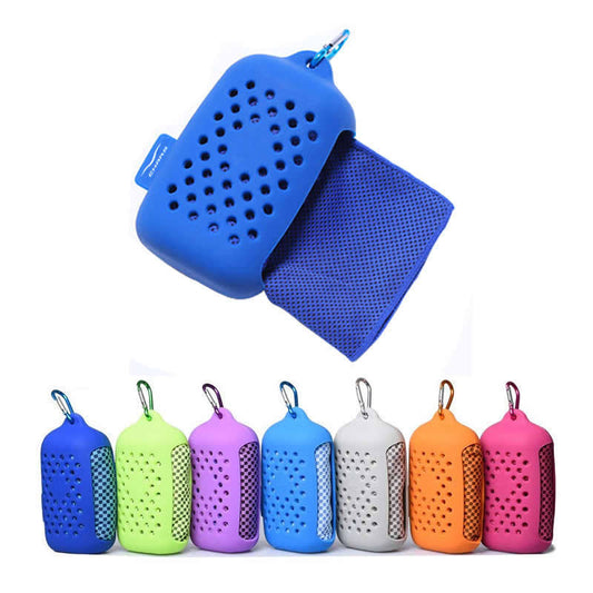 Small Portable Cooling Travel Towel with Case & Hanger – Ideal for Travel, Yoga & Gym Towel -  Travel essentials