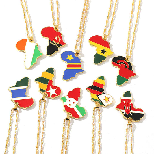 African Countries Flag Necklace – Travel Accessories Travel Organisers Travel Gear Travel Gifts Travel Essentials