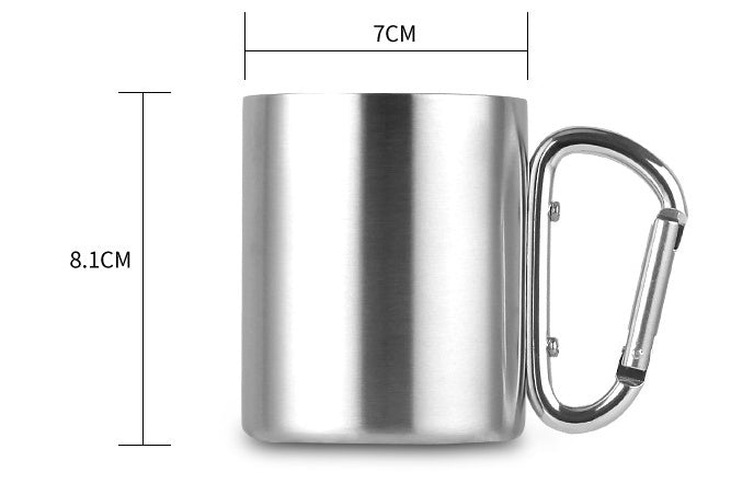 Portable Stainless Steel Cup For Camping Traveling Outdoor Cup With Handle Carabiner Backpacking Hiking Cups – Travel Accessories - Tribe Feel