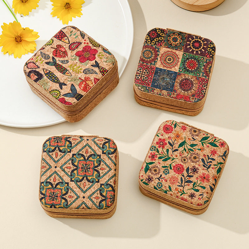 Cork Travel Jewellery Box – Sustainable Gift for Travellers | Tribe Feel Travel Organisers