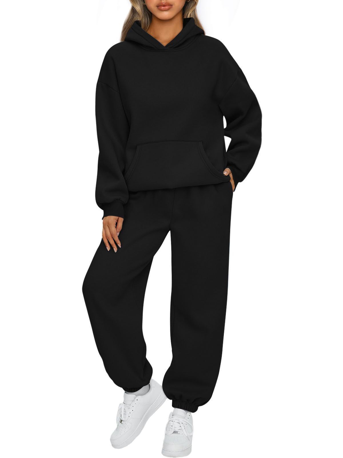 2-Piece Women’s Travel Hoodie & Sweatpants Set – Comfy Airport Outfit Travel Clothing