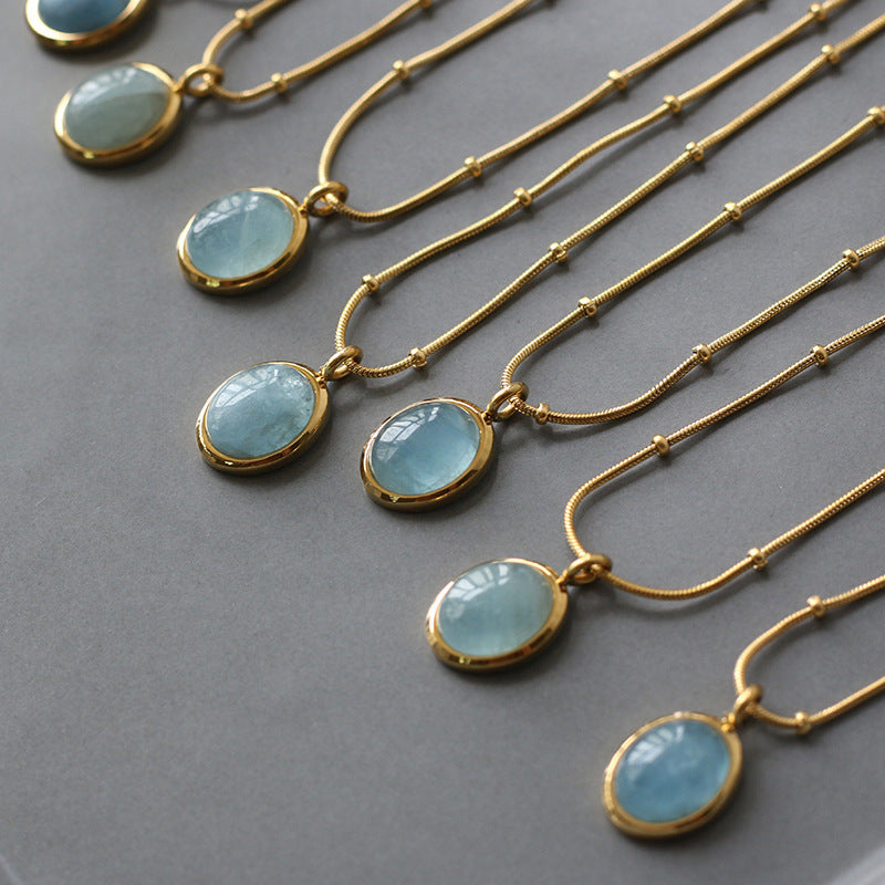 Aquamarine Pendant – Unique Travel Gift with Ocean Blue Elegance Travel Jewellery