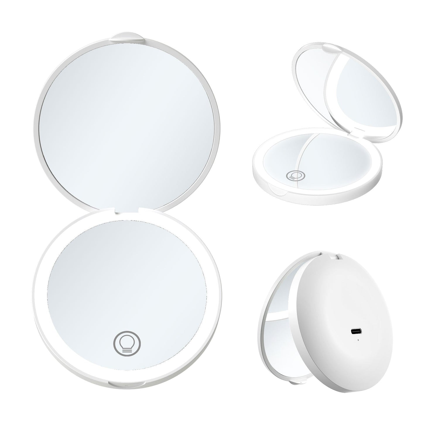 Rechargeable LED Travel Makeup Mirror – Light-Up Travel Mirror | Tribe Feel Travel Essentials