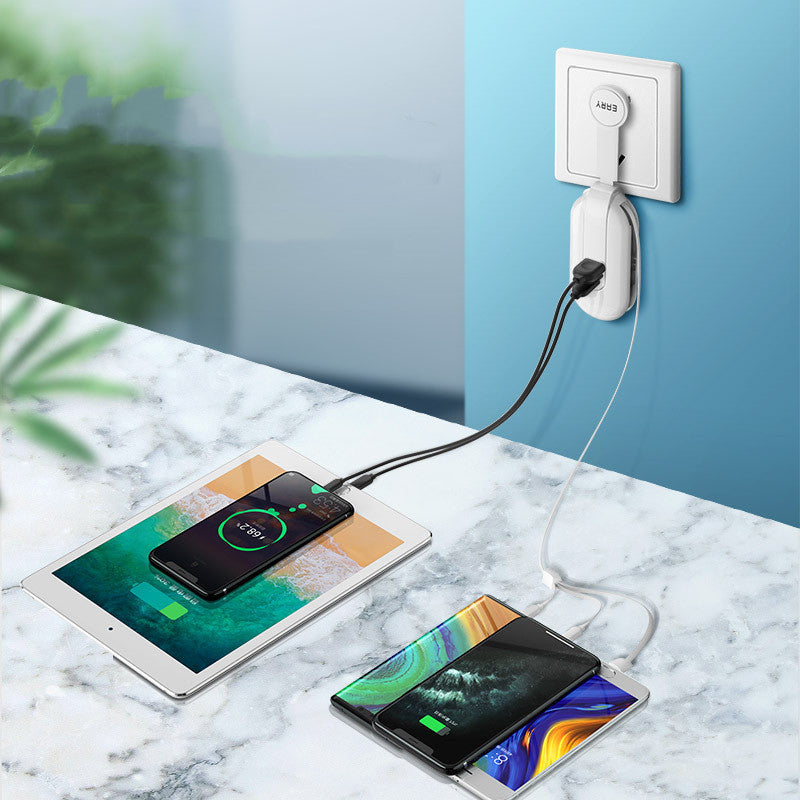 5-in-1 Multi-Plug Travel Charger – US & South America Adapter with Integrated Cables | Tribe Feel  Travel Gadgets