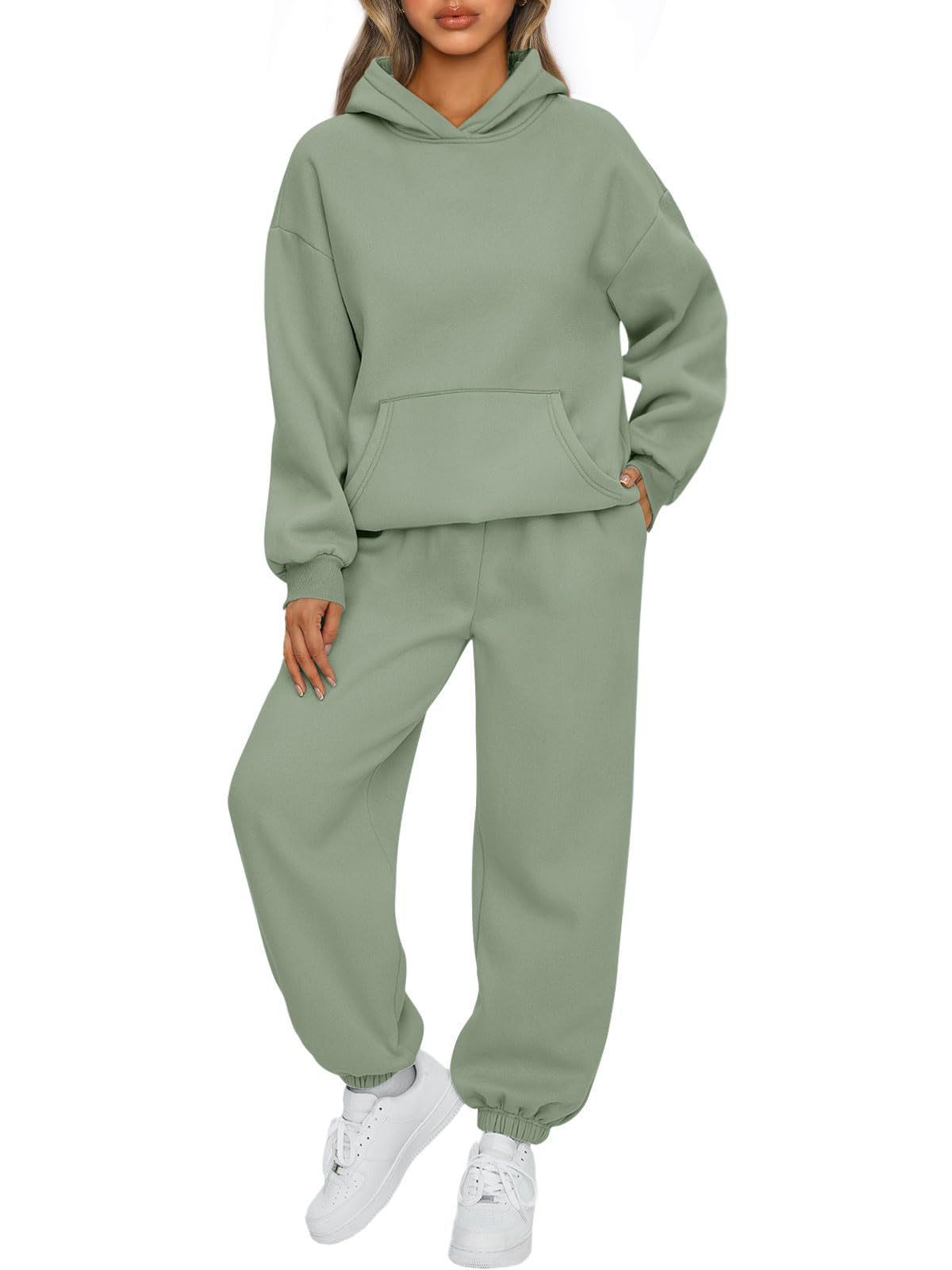 2-Piece Women’s Travel Hoodie & Sweatpants Set – Comfy Airport Outfit Travel Clothing