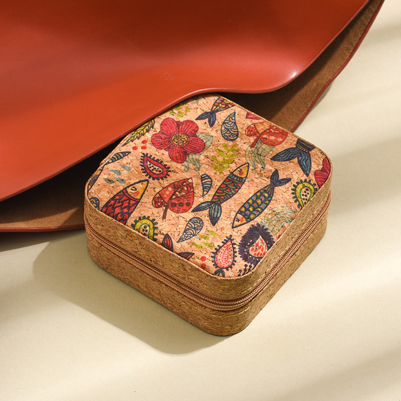 Cork Travel Jewellery Box – Sustainable Gift for Travellers | Tribe Feel Travel Organisers