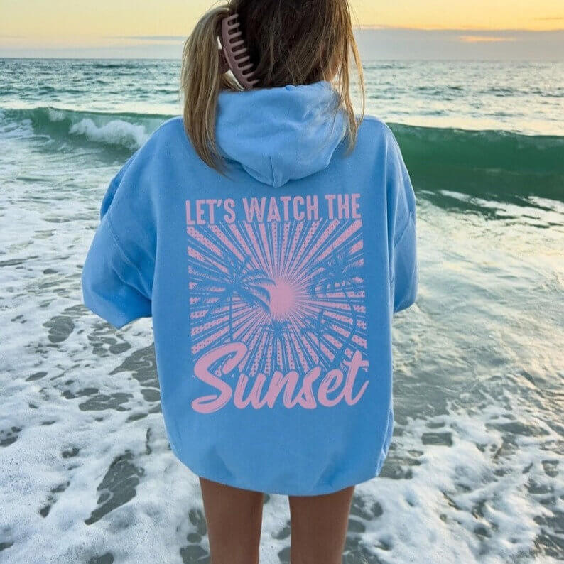 Let’s Watch the Sunset Hoodie – Cosy Travel Sweatshirt for Women | Tribe Feel  Travel Clothing