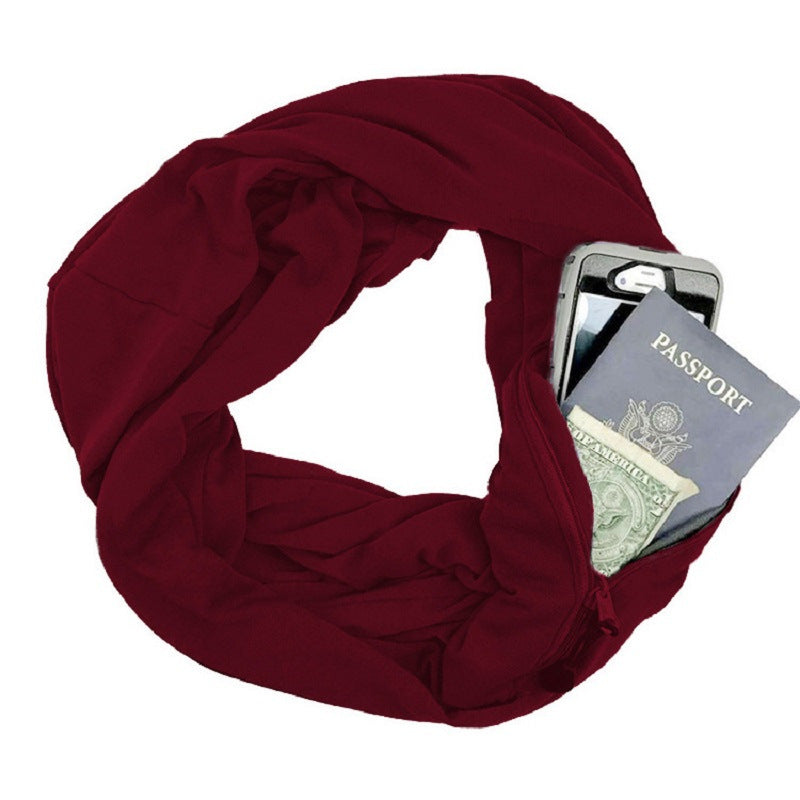 Travel Scarf with Hidden Zipped Pocket – Safe & Stylish for Solo Female Travellers | Tribe Feel Travel Clothing