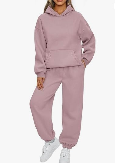 2-Piece Women’s Travel Hoodie & Sweatpants Set – Comfy Airport Outfit Travel Clothing