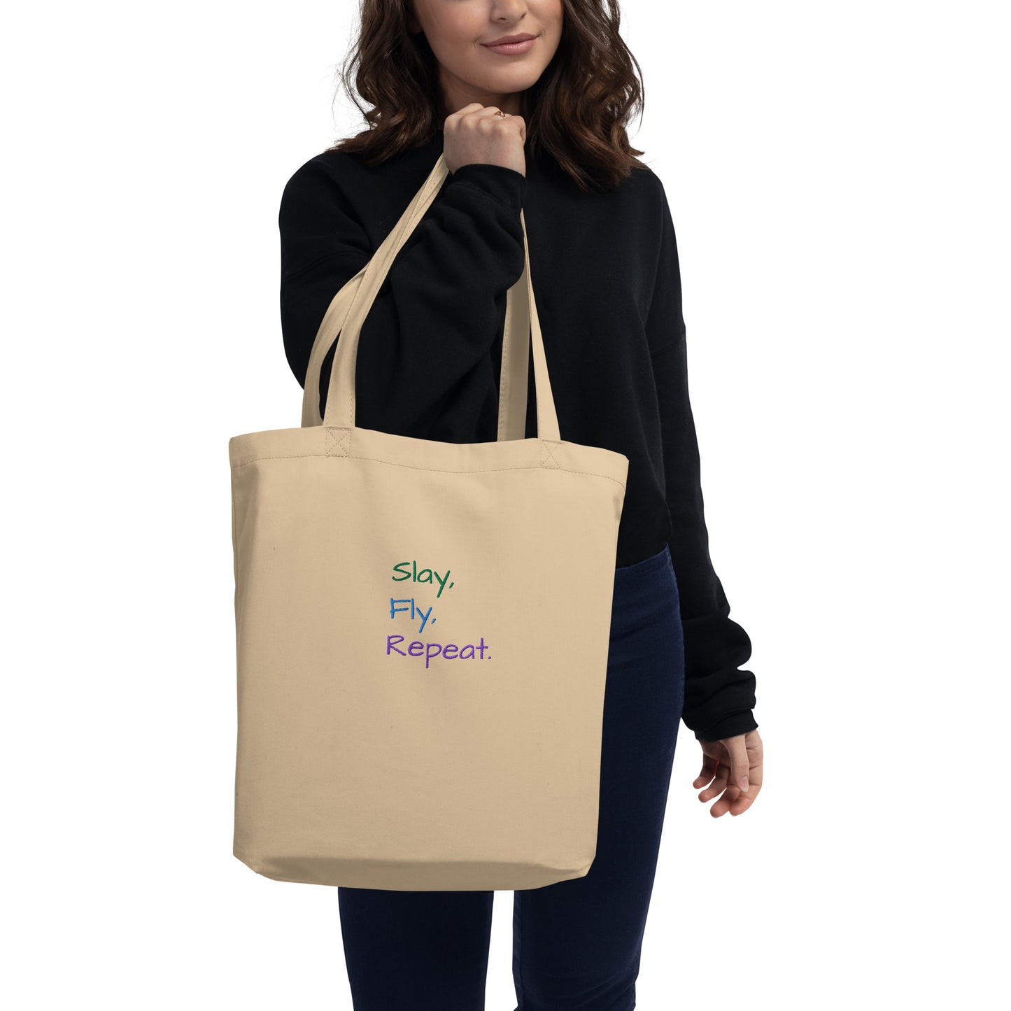 Slay, Fly Repat - Eco-friendly Tote Bag for Travel Lovers - Travel Clothing