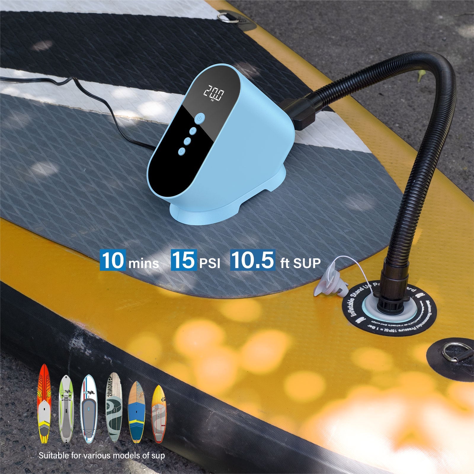 Electric Air Pump for SUP Paddleboards & Inflatables – 12V Car Charger  Travel Gadgets