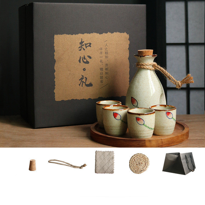 Japanese Ceramic Sake Gift Set with Bottle, Glasses & Gift Box | Tribe Feel  Travel Gadgets