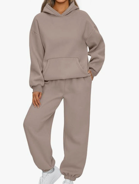 2-Piece Women’s Travel Hoodie & Sweatpants Set – Comfy Airport Outfit Travel Clothing