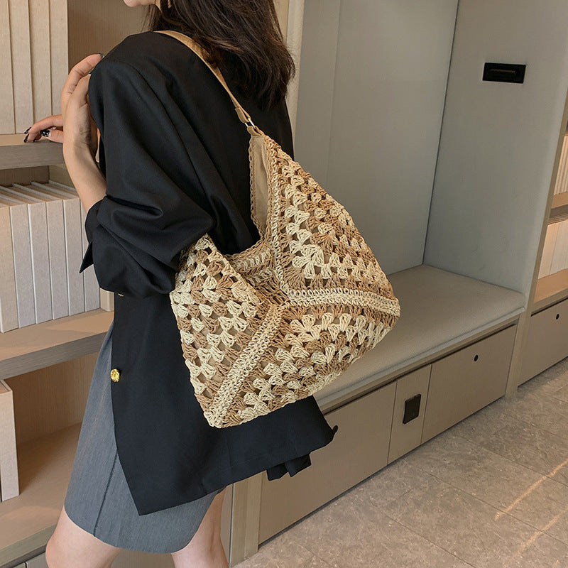 Straw Woven Shoulder Bag - Stylish Summer Handbag – Travel Accessories Travel Bags - Tribe Feel