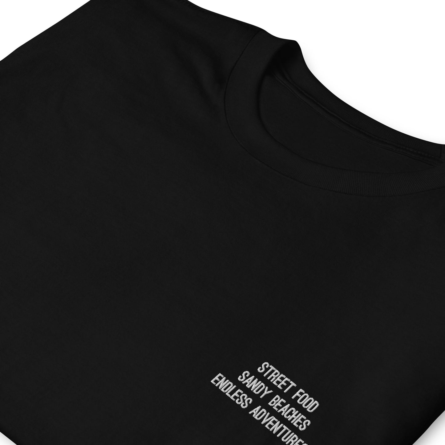 Street Food, Sandy Beaches Embroidered T-shirt Unisex - Travel clothing