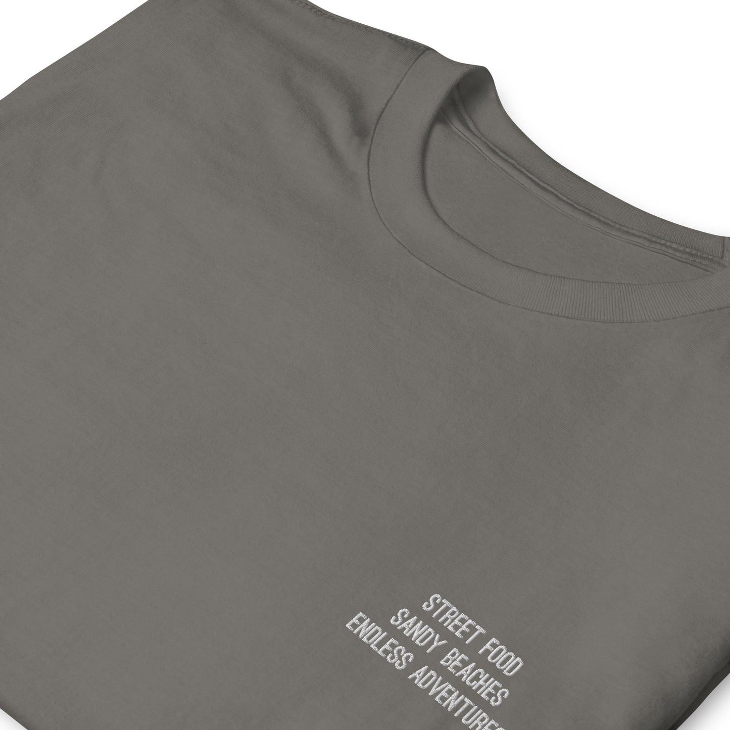 Street Food, Sandy Beaches Embroidered T-shirt Unisex - Travel clothing