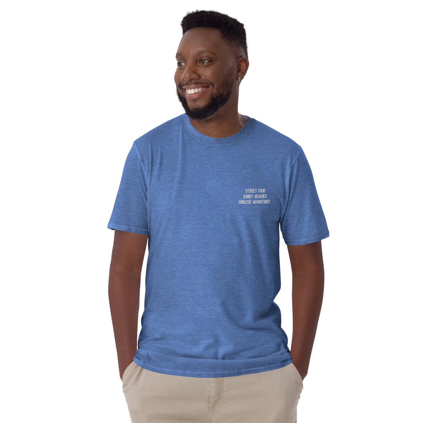 Street Food, Sandy Beaches Embroidered T-shirt Unisex - Travel clothing