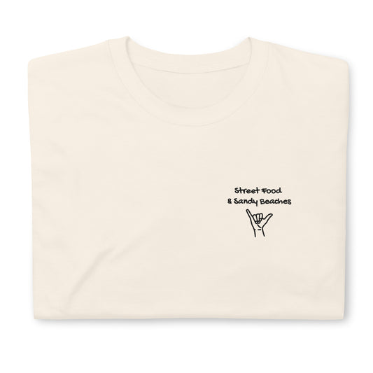 Street Food and Sandy Beaches - Short-Sleeve Unisex T-Shirt for Travel Lovers -  Travel Clothing