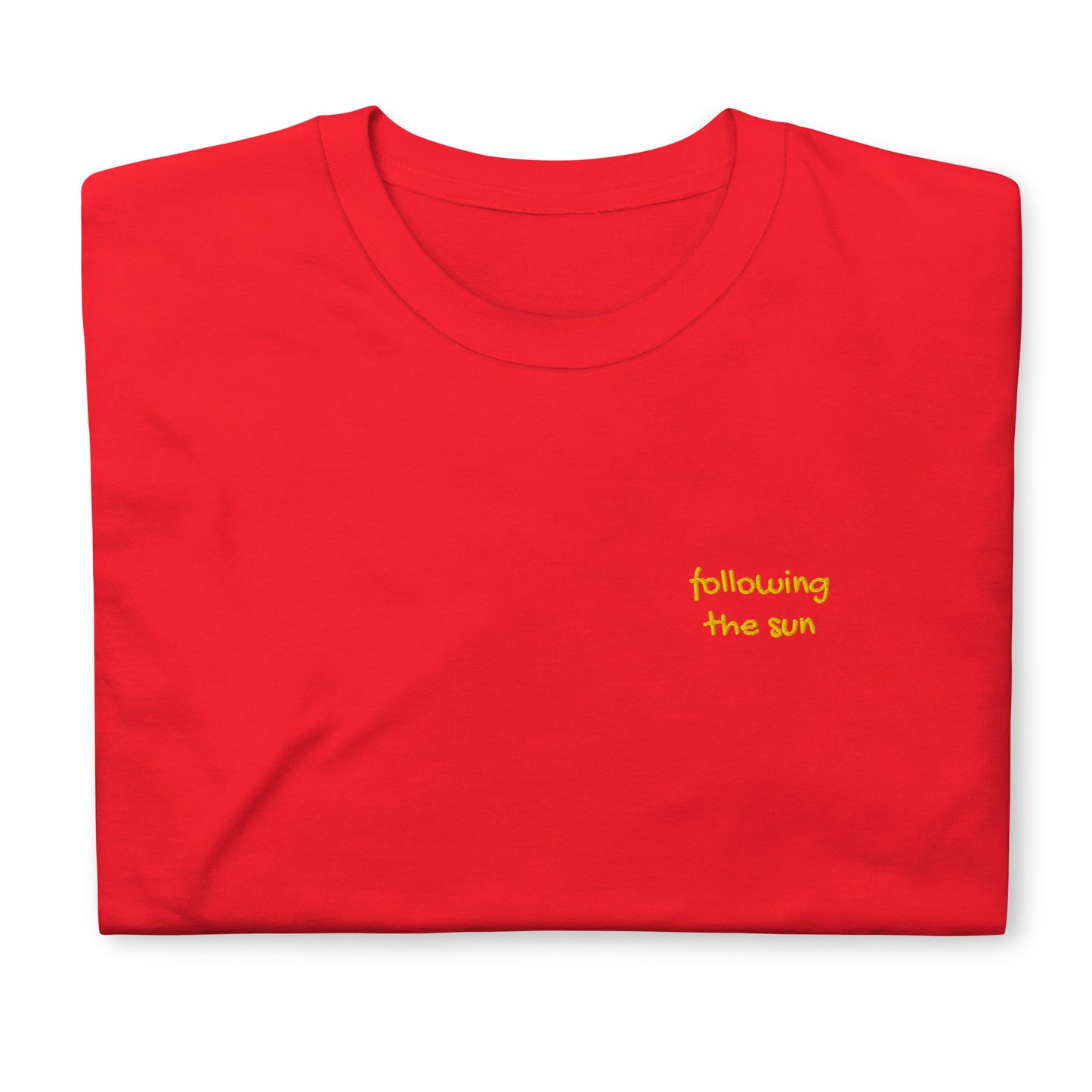 Following the Sun Short-Sleeve Unisex Emrbroidered T-Shirt -  Travel Clothing