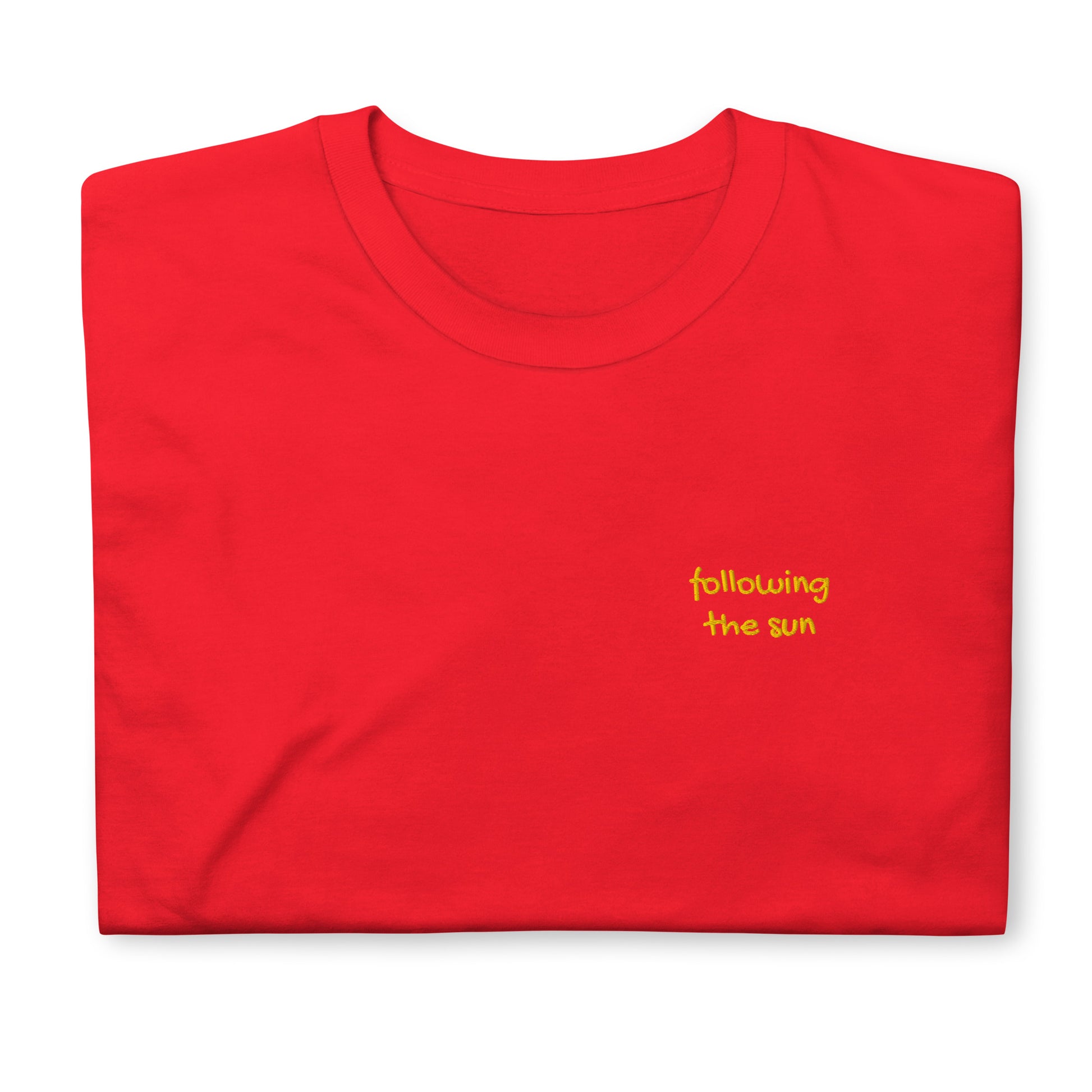 Following the Sun Short-Sleeve Unisex Emrbroidered T-Shirt -  Travel Clothing