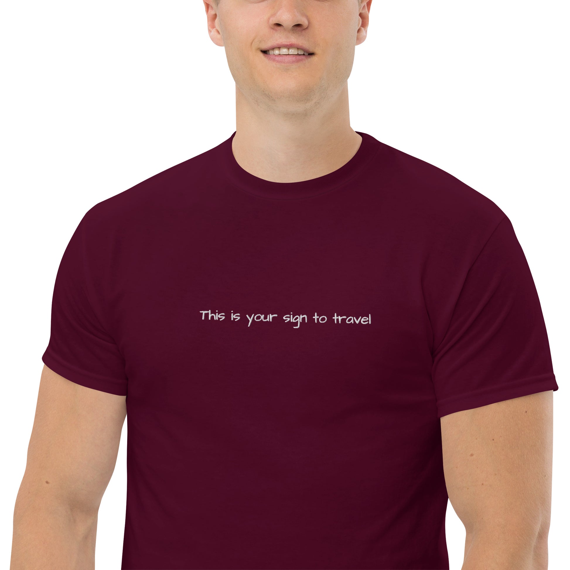This is your sign to travel t-shirt. Maroon T-shirt for men. Cotton t-shirt. Unique travel gifts