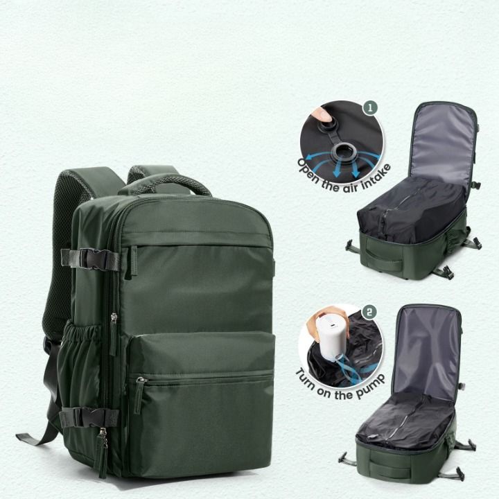 Vacuum Compression Backpack with FREE Pump - Ryanair Cabin Bag  Travel Bags